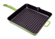 Sürel Kare Döküm Saplı Demir Döküm 30 cm Grill Tava Yeşil