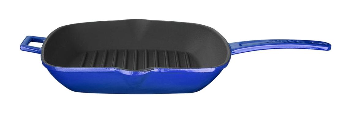 Lava Kare Metal Saplı Döküm 26x26 cm Grill Tava Mavi