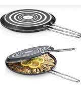 Laviss Kitchen Çift Taraflı Çelik Saplı Alüminyum 32 cm Balık - Börek Tava Siyah
