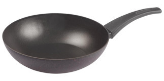 Ballarini Cervinia Diamond Plastik Saplı Alüminyum 28 cm Wok Tava Siyah