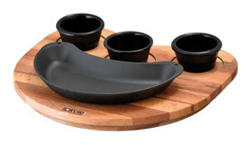 Lava Fajita Döküm 10x20 cm Düz Tava Siyah