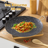 Esra Metal Saplı Döküm 38 cm Saç Tava Siyah