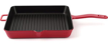 Giorsi Kare Plastik Saplı Döküm 30 cm Grill Tava Siyah