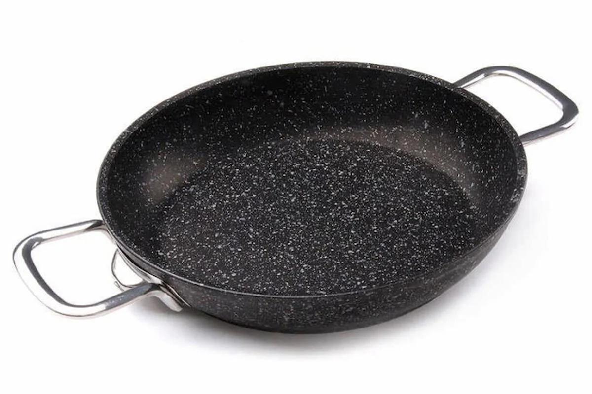 Falez Black Line Çelik Saplı Granit 20 cm Sahan Tava Siyah