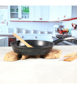 Khor Negro Döküm 24 cm Düz Tava Siyah