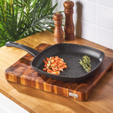 Karaca Viento Plastik Saplı Bio Granit 28 cm Grill Tava Siyah