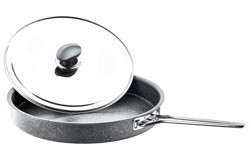 O.M.S Kapaklı 3222.07.07 Metal Saplı Alüminyum 32 cm Balık Tava Gri