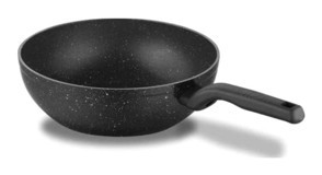 Korkmaz Ornella A1119 Plastik Saplı Granit 28 cm Wok Tava Siyah