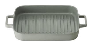 Neoflam Fika Dikdörtgen Döküm Saplı Alüminyum 28 cm Grill Tava Gri