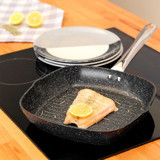 Neva Bitter Pro N3114 Kare Çelik Saplı Granit 28 cm Grill Tava Siyah