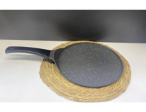 Zems Eda Plastik Saplı Döküm 26 cm Krep Tava Gri