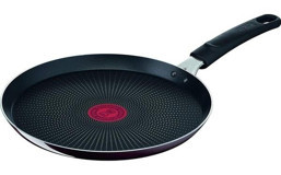 Tefal Resist Intense Plastik Saplı Alüminyum 25 cm Krep Tava Siyah