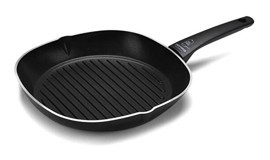 Moneta Recy 0005551428 Plastik Saplı Alüminyum 28 cm Grill Tava Siyah