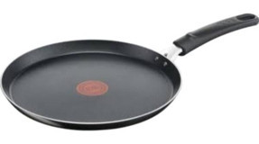 Tefal Simplicity+ B58210 Plastik Saplı Alüminyum 25 cm Krep Tava Siyah