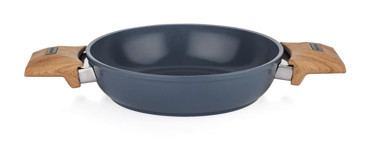 Schafer Fiesta Ahşap Saplı Seramik 20 cm Sahan Tava Siyah