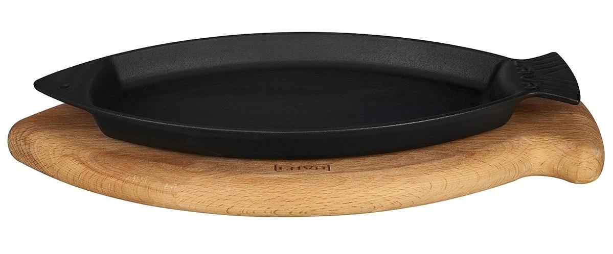 Lava Döküm 15x24 cm balık Tava Siyah