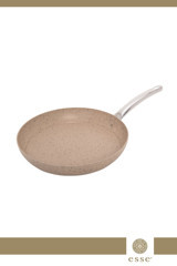 Esse E0040 Metal Saplı Granit 28 cm Düz Tava Krem