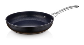 Saflon Metal Saplı Alüminyum 22 cm Düz Tava Siyah