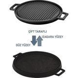 Lava Griddle Döküm 28 cm Grill Tava Gri