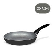 Cem Dynamic Stone Plastik Saplı Alüminyum 28 cm Düz Tava Siyah