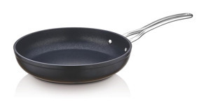 Saflon Metal Saplı Alüminyum 28 cm Düz Tava Siyah