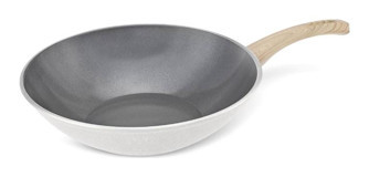 Karaca x Refika Birgül Swiss Crystal Ahşap Saplı Metal 28 cm Wok Tava Gri