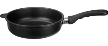 Leggno BLK220TD24 Plastik Saplı Döküm 24 cm Düz Tava Siyah