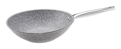 Karaca Vierno Çelik Saplı Bio Granit 28 cm Wok Tava Gri