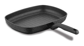 Korkmaz Ornella Plastik Saplı Alüminyum 35x25 cm Grill Tava Siyah