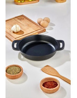 Cooker Lüks Kristal Serisi Döküm Saplı Granit 18 cm Sahan Tava Siyah