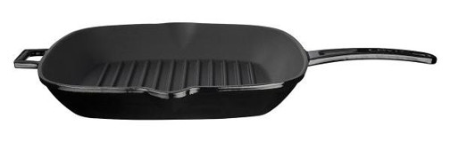 Lava Kare Metal Saplı Döküm 28x28 cm Grill Tava Siyah