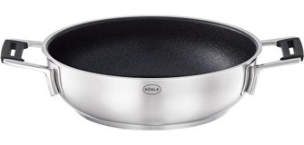 Rösle Silence Pro Pro Resist Plastik Saplı Paslanmaz Çelik 24 cm Düz Tava Gri