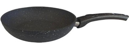 Remetta Plastik Saplı Granit 18 cm Düz Tava Siyah