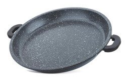 Thermoad Plastik Kulplu Granit 36 cm Gözleme Tava Gri