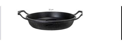 Lava Döküm Saplı Granit 22 cm Sahan Tava Siyah