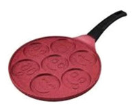 Nehir 7 bölmeli Plastik Saplı Döküm 27 cm Krep Tava Kırmızı