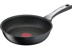 Tefal 6X Unlimitedone Plastik Saplı Titanyum 20 cm Düz Tava Siyah