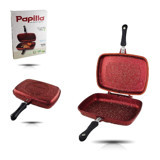 Papilla Vilma Plastik Saplı Döküm 26 cm Grill Tava Kırmızı