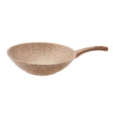 Karaca Wood Silver Ahşap Saplı Bio Granit 28 cm Wok Tava Krem