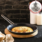 Evren Chef Çelik Saplı Alüminyum 26 cm Krep Tava Siyah