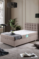 Setay Venedik 90x190 cm Başlıklı Yataklı Sandıklı Tek Kişilik Baza Seti Krem