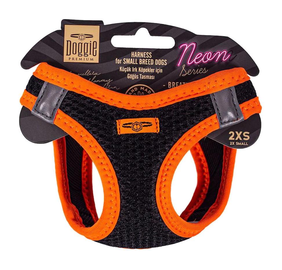 Doggie 2XS Ayarlanabilir Göğüs Tasması Gezdirme Köpek Tasması Turuncu