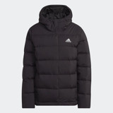 Adidas Helionic J HG8747 Kaz Tüyü Kapüşonlu Fermuarlı Kemersiz Kalın Siyah Dik Yaka Kadın Mont