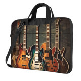 VducK Gitar Desenli 15.6 inç Oxford Kumaş Su Geçirmez El-Omuz Laptop Çantası Siyah