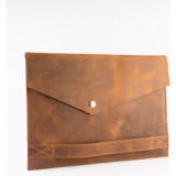 Dk Leather 13.3-14 inç Deri Su Geçirmez Kılıf Laptop Çantası Kahverengi