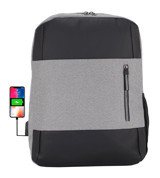Case Club Usb Aparatlı 14-15.6 inç Kumaş Su Geçirmez Sırt Laptop Çantası Gri