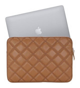 Case Club 13-14 inç Suni Deri Su Geçirmez Kılıf Laptop Çantası Taba
