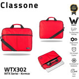Classone Wtxpro WTX302 15.6 inç Kumaş Su Geçirmez El-Omuz Laptop Çantası Kırmızı