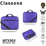 Classone Wtxpro WTX303 15.6 inç Kumaş Su Geçirmez El-Omuz Laptop Çantası Mor