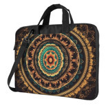 VducK Mandala Desenli 15.6 inç Oxford Kumaş Su Geçirmez El-Omuz Laptop Çantası Siyah